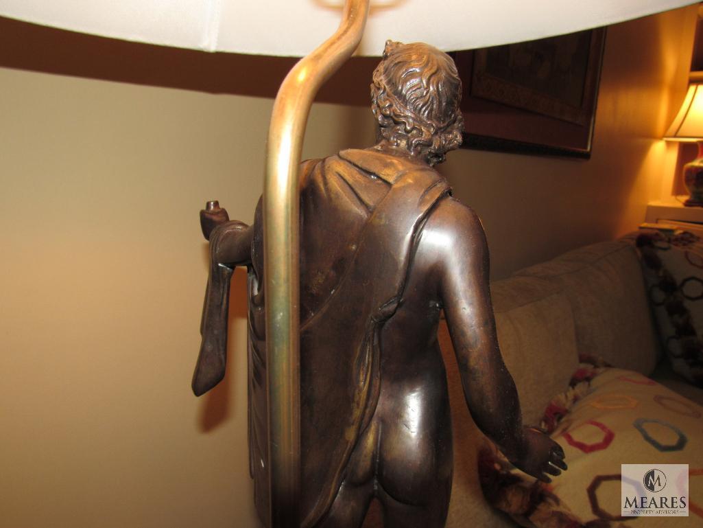 Bronze Julius Caesar-like Statue Table Lamp