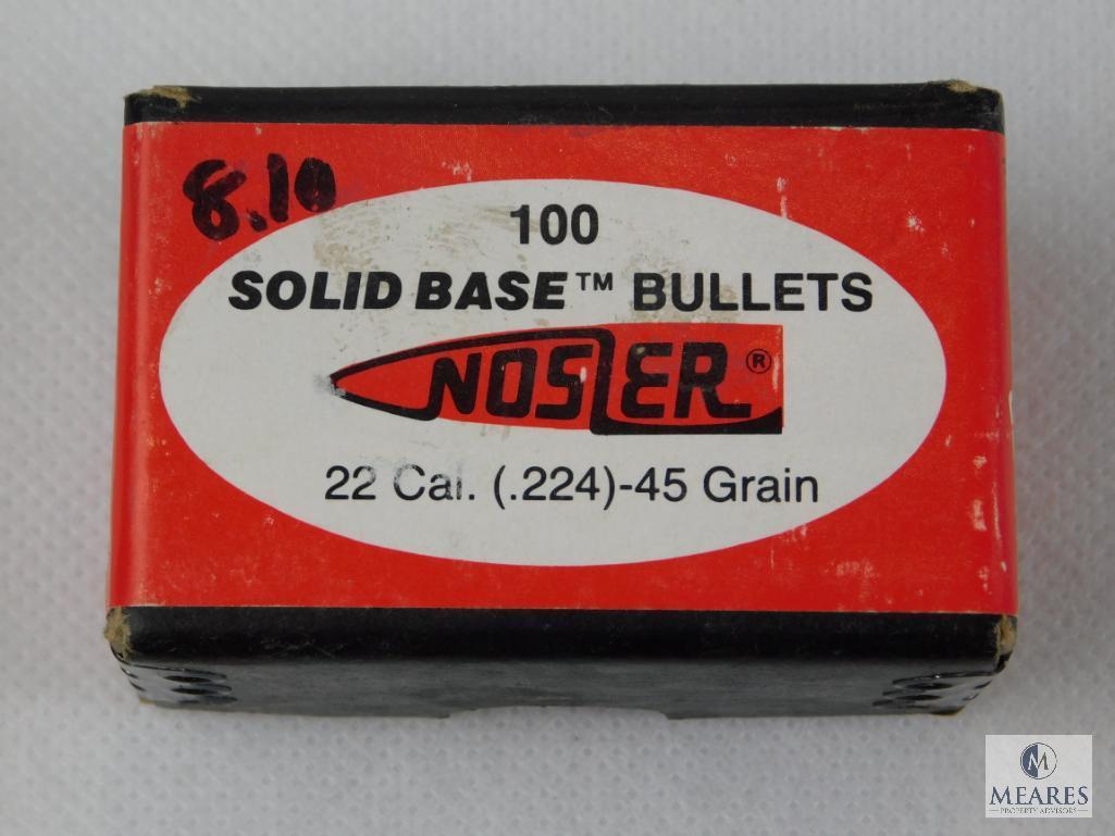 Nosler 22 Caliber, 45 Grain Boat tail Bullets, Approximately 100 Count