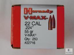 Hornady V-Max .22 Caliber , 55 Grain Bullets, Approximately 250 Count