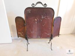 Vintage Folding 3 way vanity mirror metal frame