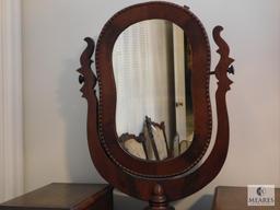 Antique wood dresser 2 over 3 with Swivel Mirror and Marble centerpiece