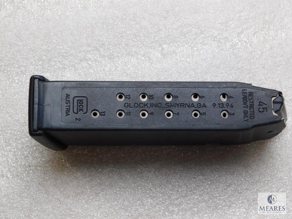 LE/Govt marked factory Glock magazine 13 Round .45 acp