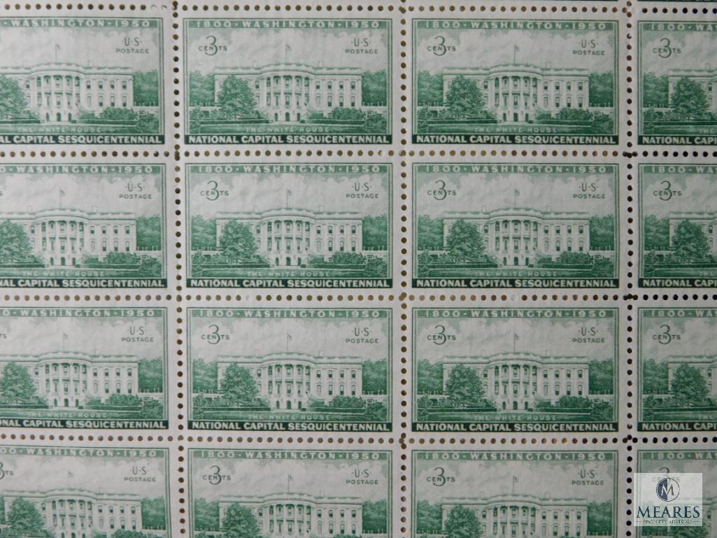 Sheets of collectible postage stamps