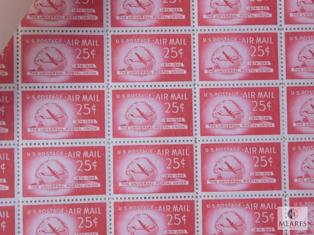 Sheets of collectible postage stamps