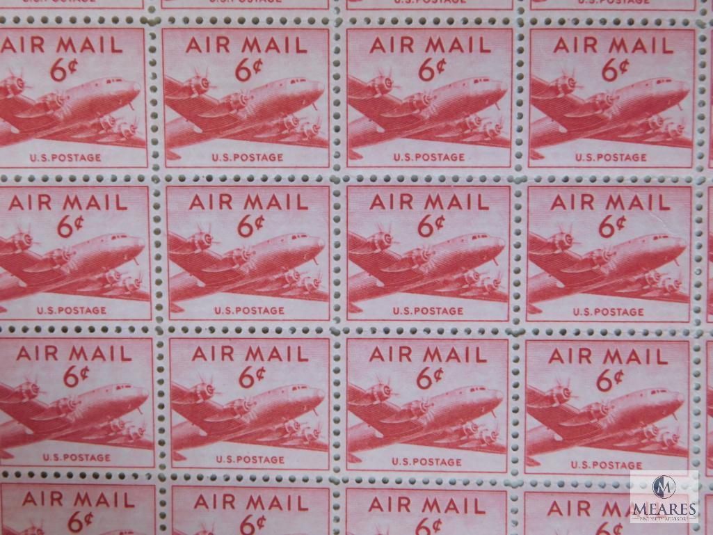 Sheets of collectible postage stamps