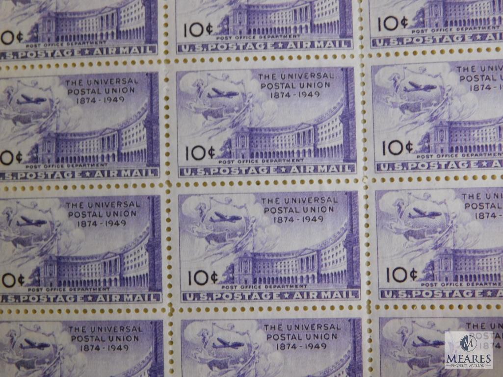 Sheets of collectible postage stamps