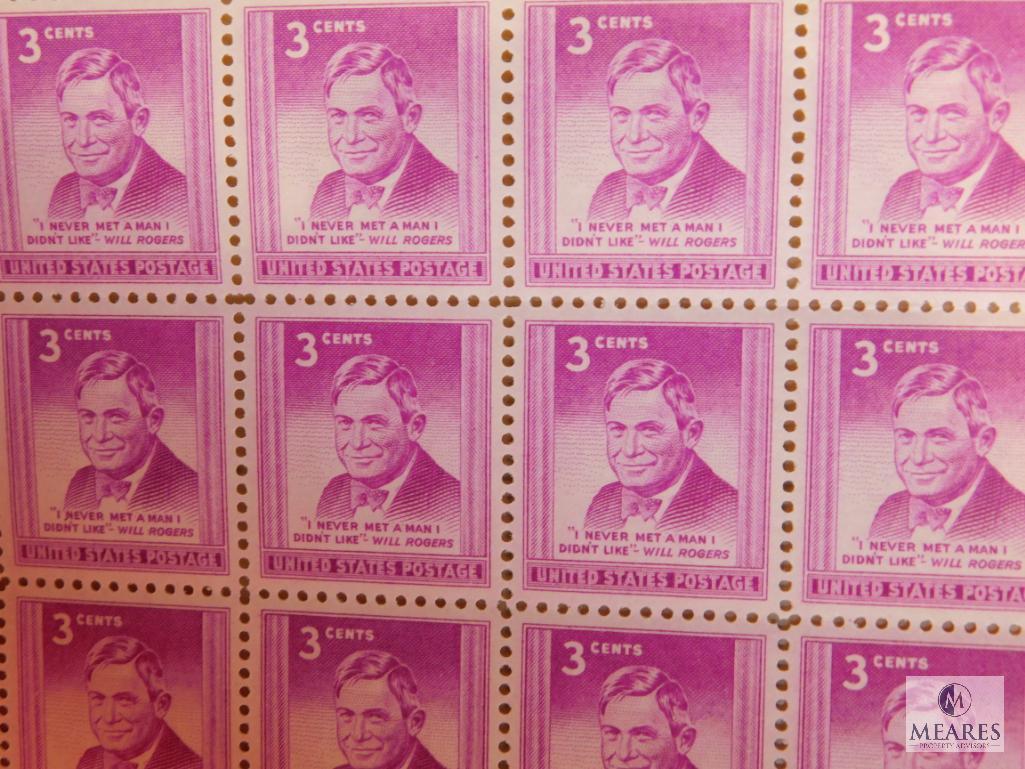 Sheets of collectible postage stamps