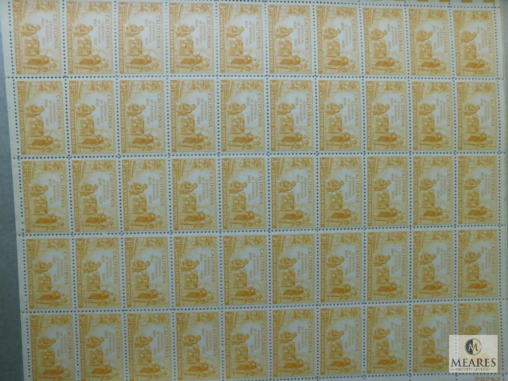 Sheets of collectible postage stamps