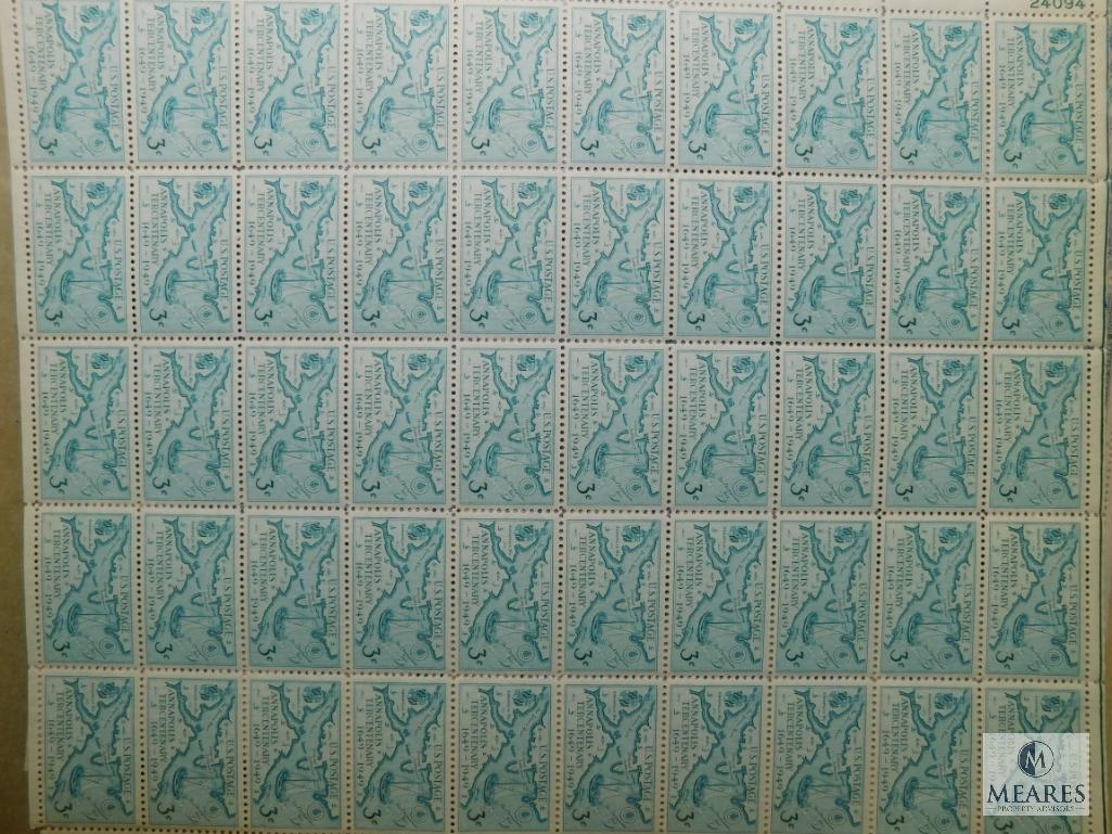 Sheets of collectible postage stamps