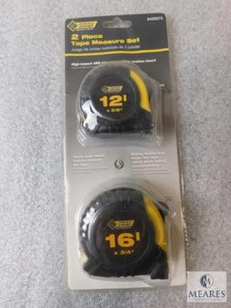 Lot New 4 piece LED Mini Flashlights, 2 Piece Tape Measure Set, & 3 piece Magnetic Tool Set