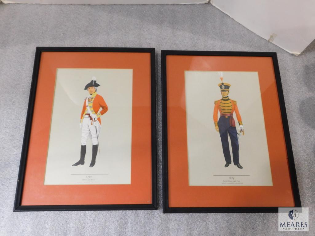 Lot 2 Field Officer Framed Picture Prints 13" x 17" each