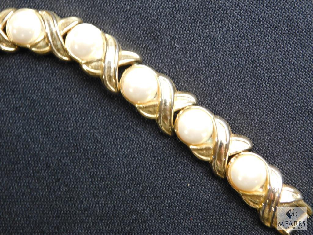 Assorted vintage gold-tone costume jewelry