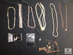 Assorted costume pearl jewelry