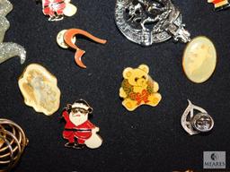 Assorted lot of costume pins , some vintage