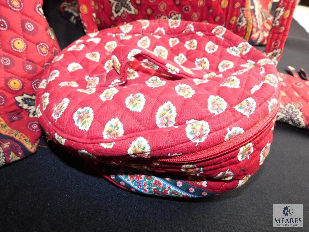 Vera Bradley Luggage soft bag Red flower , leaf pattern Set