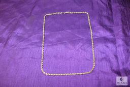 10K Yellow Gold Rope Chain Necklace 20"