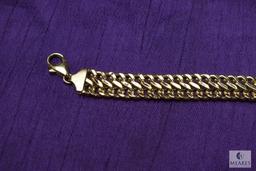 14K Gold Thick Chain Bracelet 7"