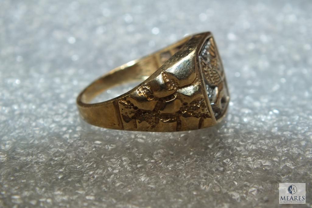 10K Gold Mens Eagle Ring5.045