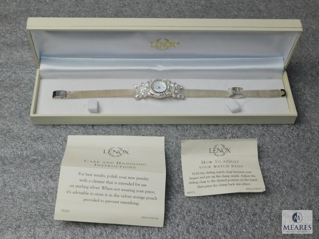 Ladies Lenox Crystal & Silver Wrist Watch Never Worn