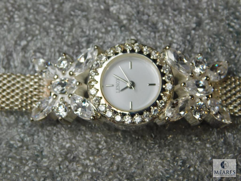 Ladies Lenox Crystal & Silver Wrist Watch Never Worn