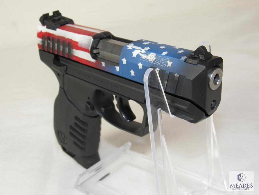 New Ruger SR22P .22 LR Semi-Auto Pistol w/ Cerakote American Flag Slide