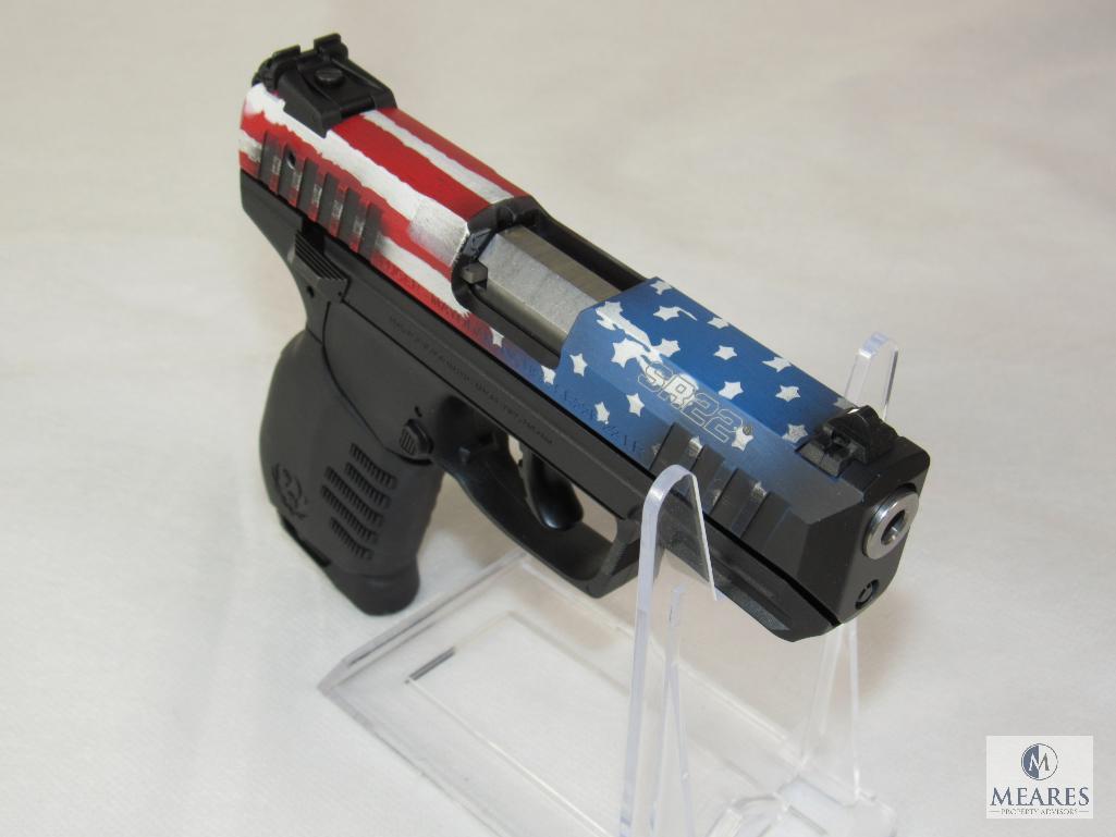 New Ruger SR22P .22 LR Semi-Auto Pistol w/ Cerakote American Flag Slide