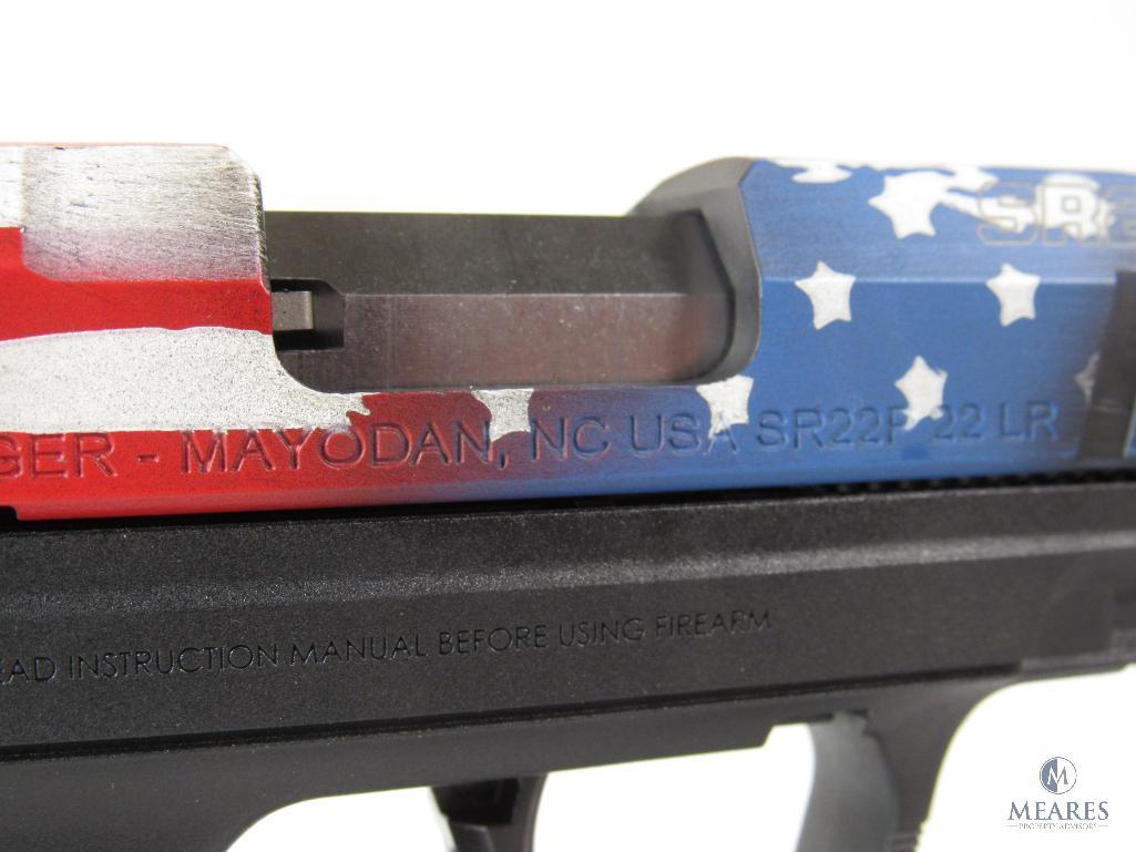 New Ruger SR22P .22 LR Semi-Auto Pistol w/ Cerakote American Flag Slide