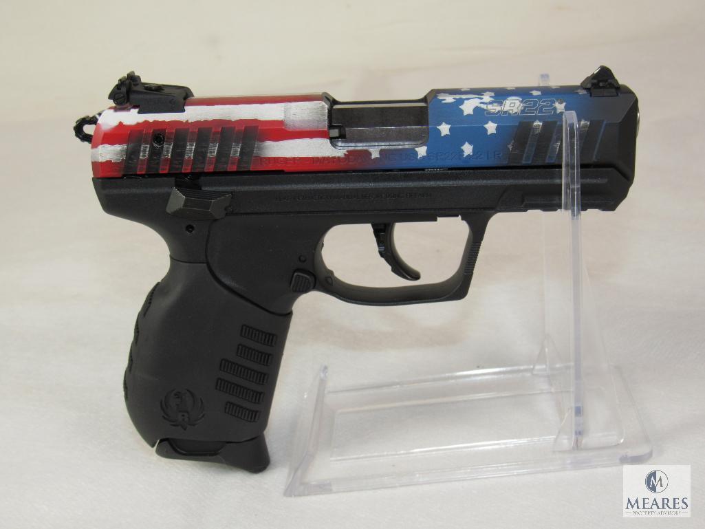 New Ruger SR22P .22 LR Semi-Auto Pistol w/ Cerakote American Flag Slide