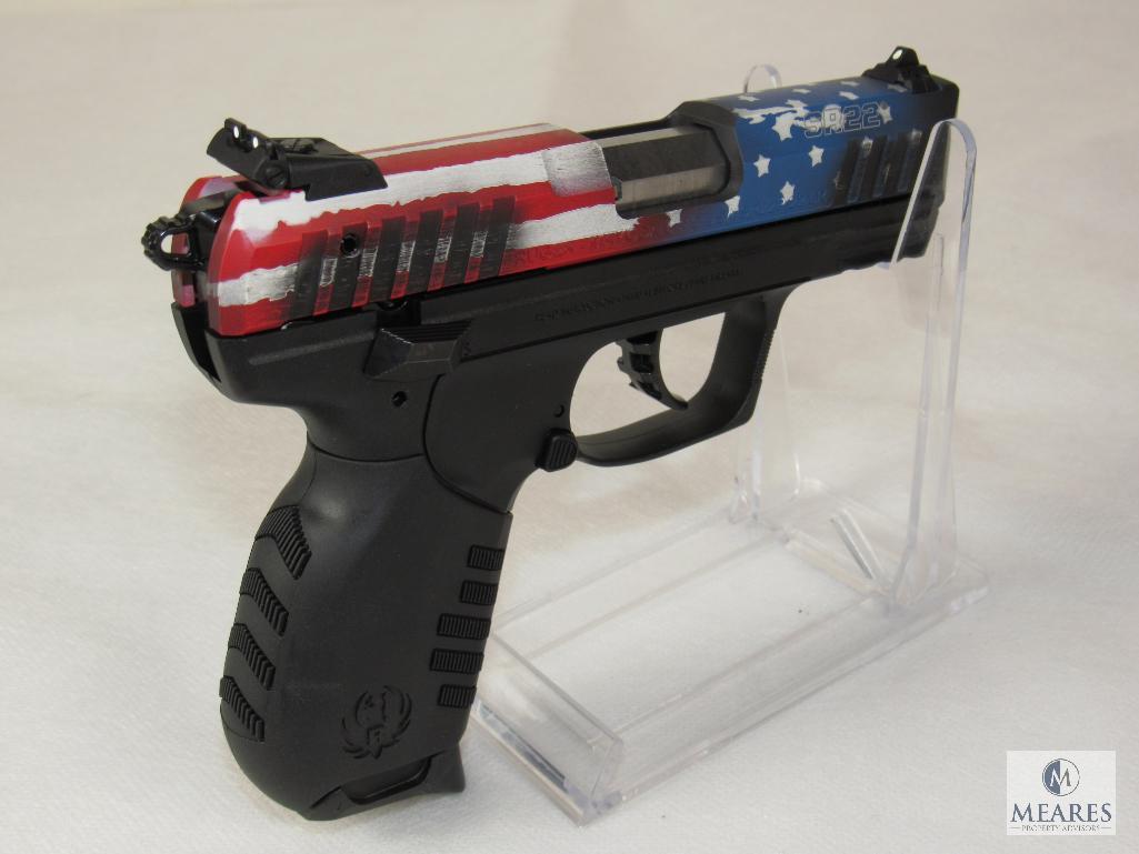 New Ruger SR22P .22 LR Semi-Auto Pistol w/ Cerakote American Flag Slide