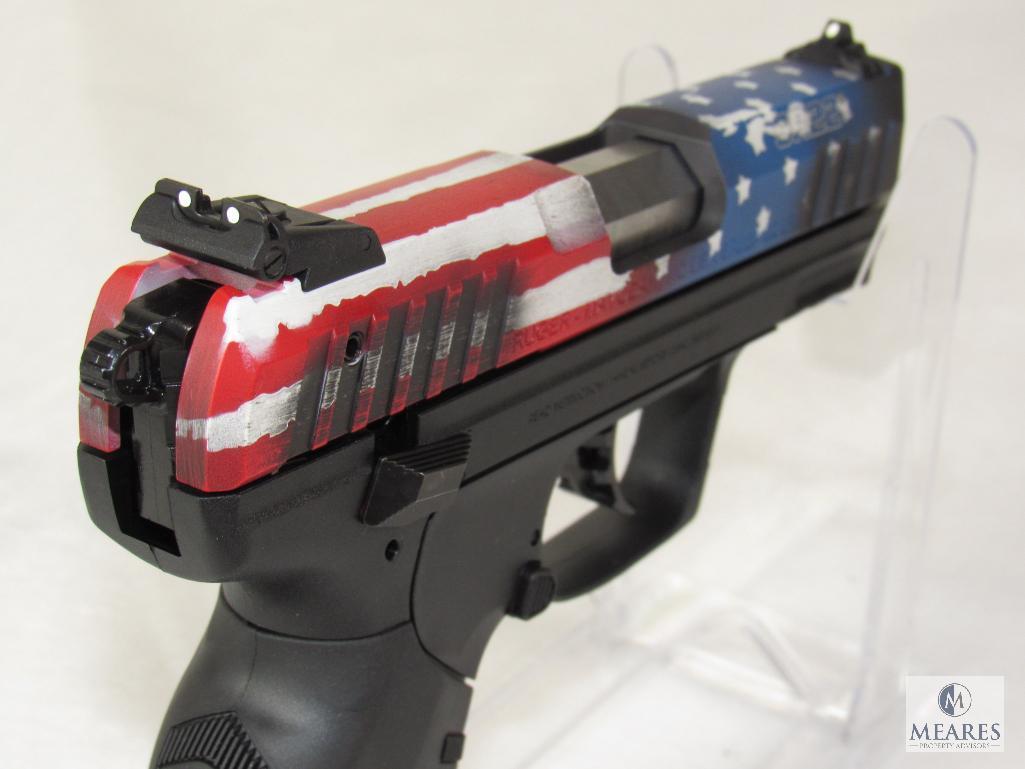 New Ruger SR22P .22 LR Semi-Auto Pistol w/ Cerakote American Flag Slide