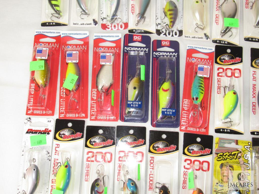 Lot 36 New Lucky Craft, Bandit, & Norman Fishing Lures Crankbait various styles