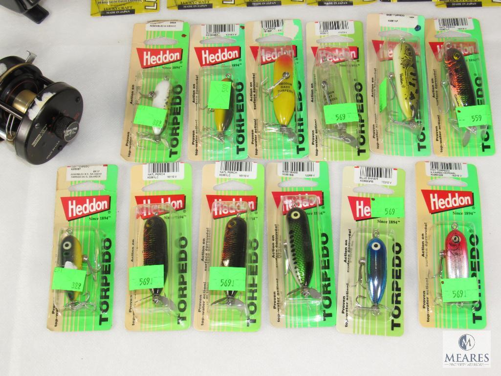 Lot 18 New Lucky Craft & Bandit Fishing Lures + Shakespeare Sigma Reel and New HT 1000 Reel