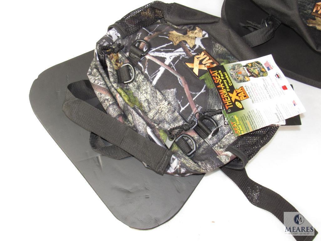 Lot New Hunting Gear Mossy Oak Vest, 3 Turkey Pack Belts, 2 Therm-A-Seats, & 10 Pistol Cases