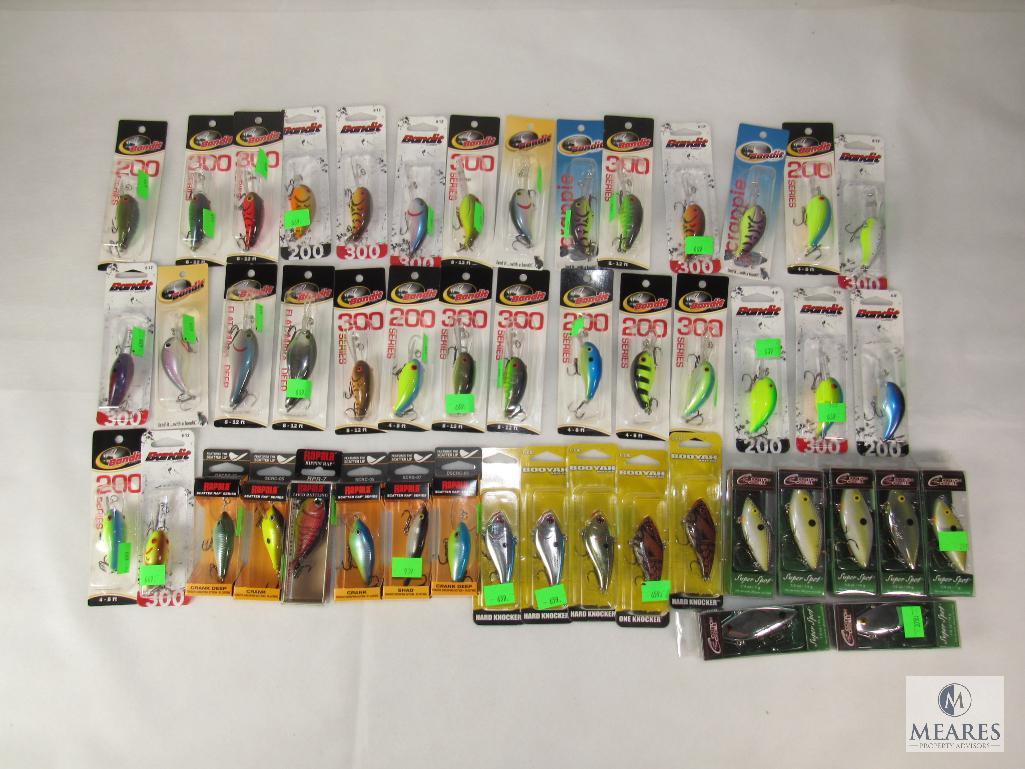 Lot 48 New Fishing Lures Crankbait various styles - Bandit, Booyah, Rapala, & Cotton Cordell