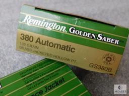 50 Rounds Remington Golden Saber .380 Auto HPJ Ammunition 102 Grain Bullets
