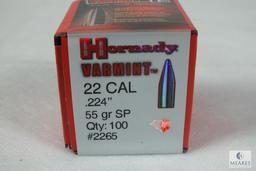 100 Count Hornady 22 Caliber bullets 55 grain soft point