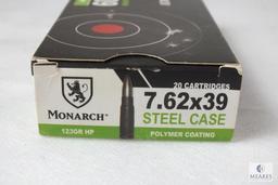 10 Rounds of Monarch Polymer Coating 7.62x39 , 123 Grain HP Ammunition