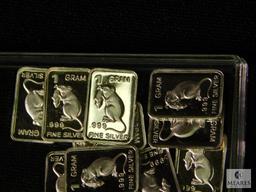 9 piece of 1 gram .999 Fine Silver