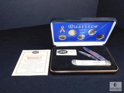 025 Case Collector Knife and 2001 State Quarter Complete year set