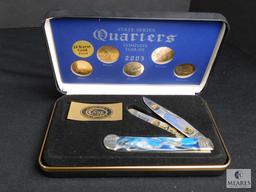 065 Case Collector Knife 2003 State Quarter Complete Year Set Gold Plated