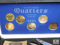 065 Case Collector Knife 2003 State Quarter Complete Year Set Gold Plated
