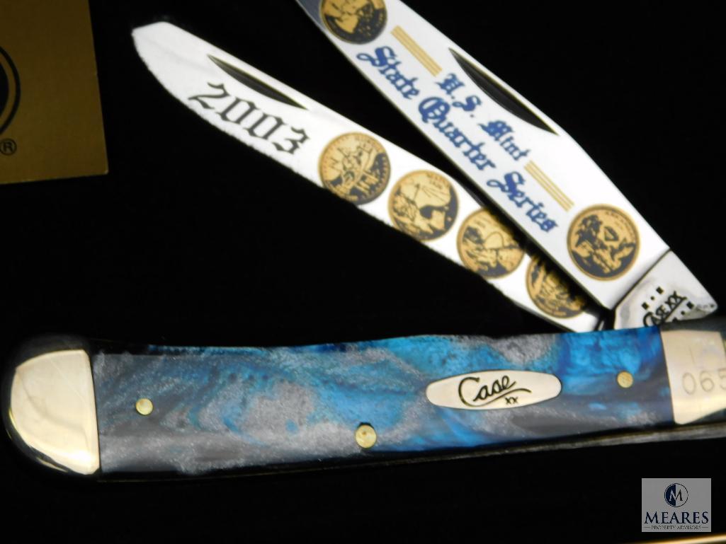 065 Case Collector Knife 2003 State Quarter Complete Year Set Gold Plated