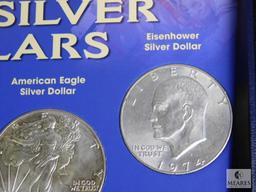 Set of Two Centuries of US Silver Dollars; Morgan, Peace, American Eagle, & Eisenhower