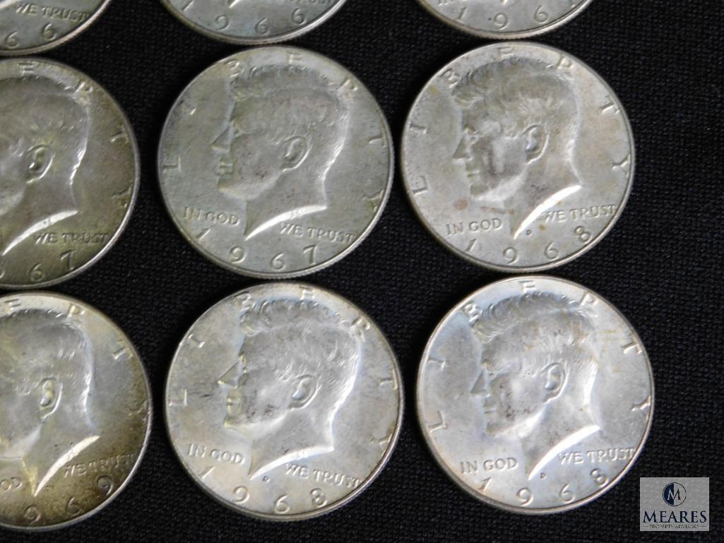 Lot 20 40% Silver 1966-1969 Kennedy Half Dollars