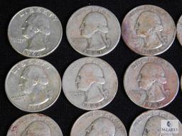 Lot 20 Silver Washington Quarters 1964 - back