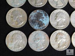 Lot 20 Silver Washington Quarters 1964 - back