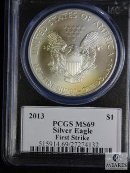 2013 Silver Eagle $1 First Release Mercanti Signed PCGS MS 69