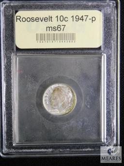 1947 Roosevelt Dime USCG MS67