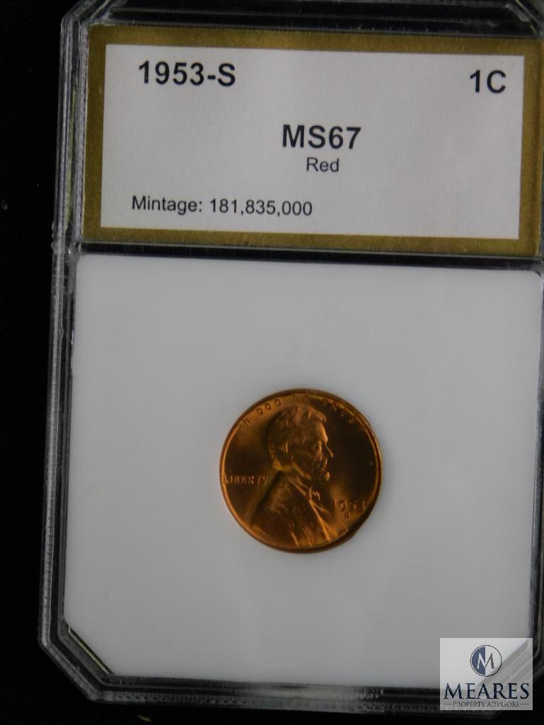 1953-S Wheat Cent PCI MS 67 RD