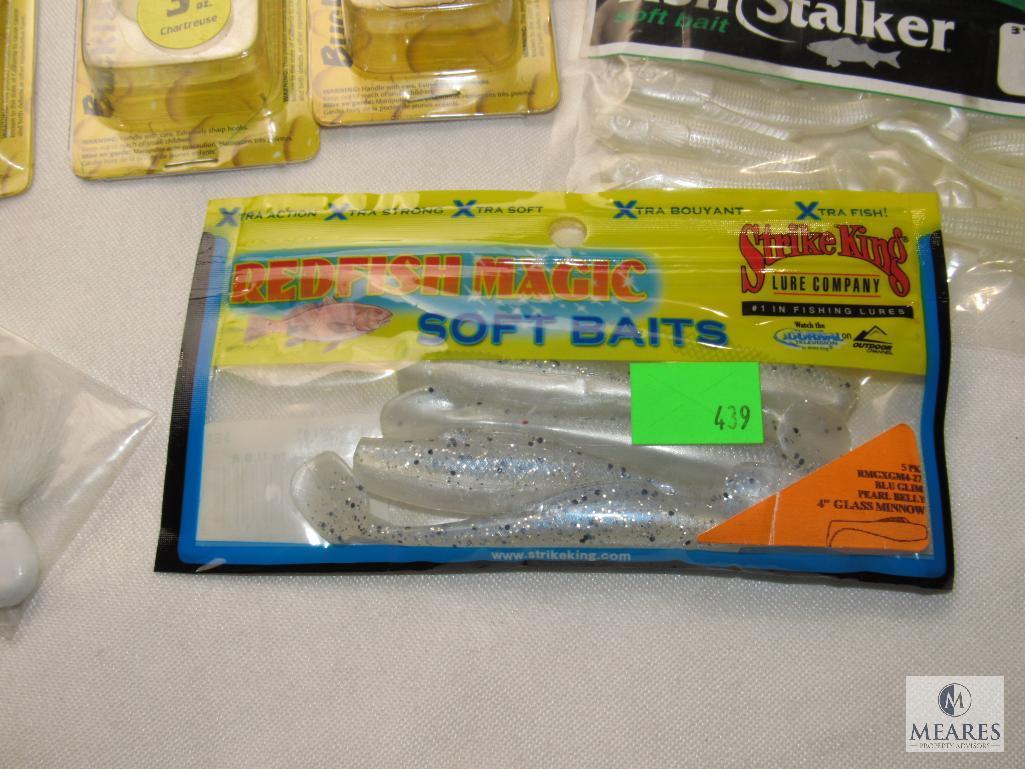 Large lot New Assorted Fishing Lures Worms & Jigs